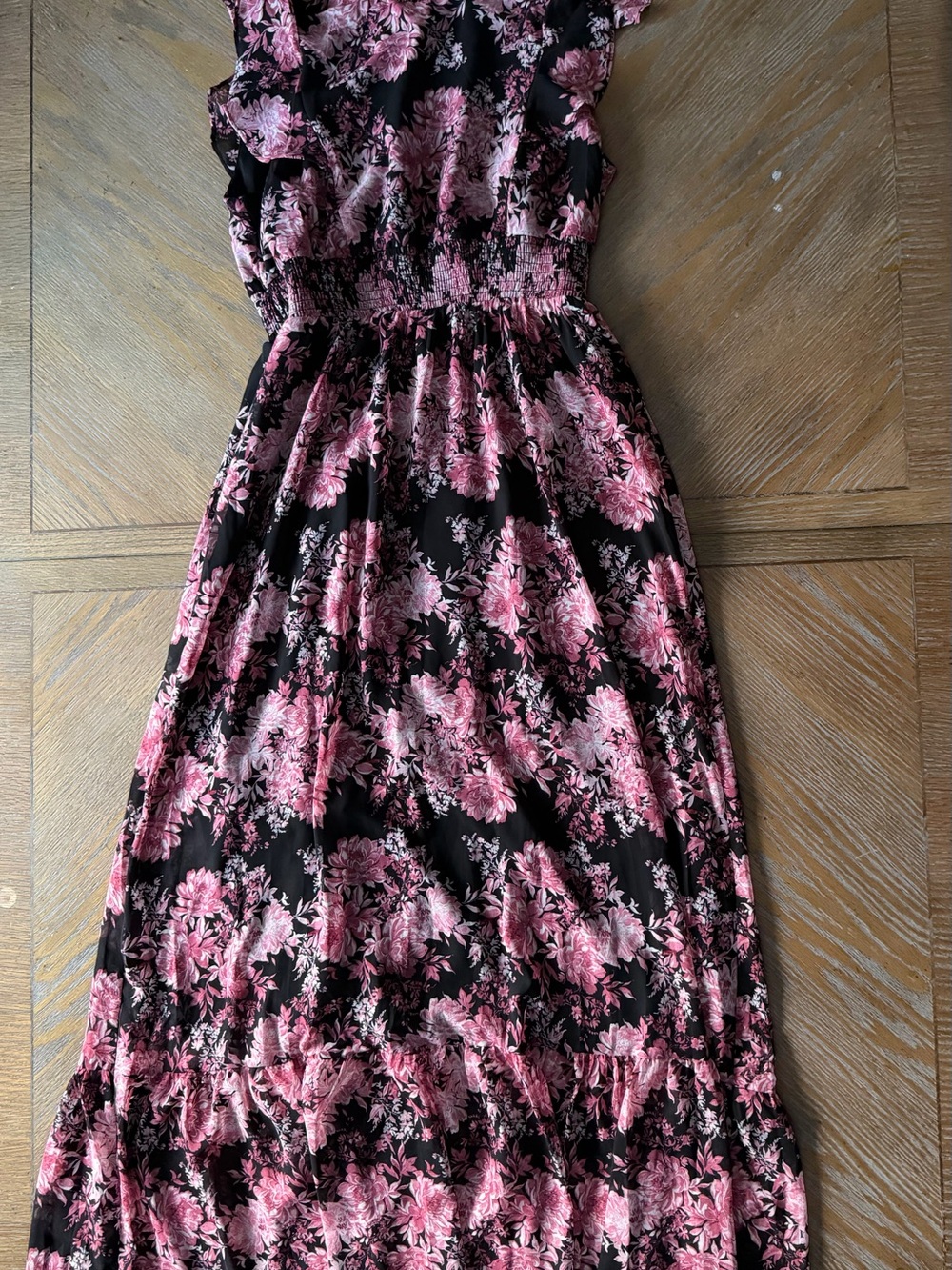 Baltic Born Black Maxi Dress with Dusty Rose Floral Print - Picture 3 of 6